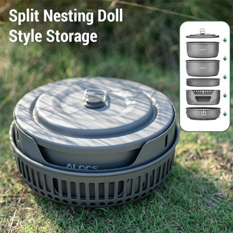 Camping Cookware Portable Stove Outdoor Cooking Set – Complete Kit for Backpacking, Hiking, Picnic & BBQ