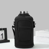 Portable Thermal Water Bottle Bag – Large Capacity Sleeve with Adjustable Shoulder Strap (Black)