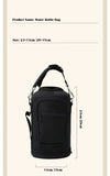 Portable Thermal Water Bottle Bag – Large Capacity Sleeve with Adjustable Shoulder Strap (Black)