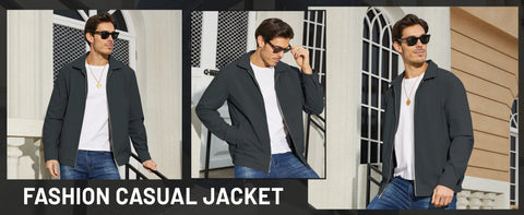 TACVASEN Men’s Lightweight Bomber Jacket – Casual Zip-Up Workwear for Spring & Fall, Water-Resistant Outdoor Windbreaker