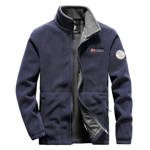 Men’s Thermal Polar Fleece Tactical Jacket – Windproof Outdoor Softshell Coat for Hiking & Survival