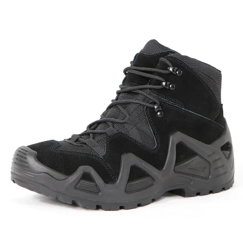 Men’s Tactical Combat Hiking Boots – Waterproof Nylon & Suede Outdoor High Tops for Work, Climbing & Trekking