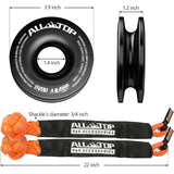 48,300 lbs Synthetic Soft Shackle & 66,000 lbs Recovery Ring Set – Heavy-Duty Off-Road Winch Recovery Kit (2 PCS)