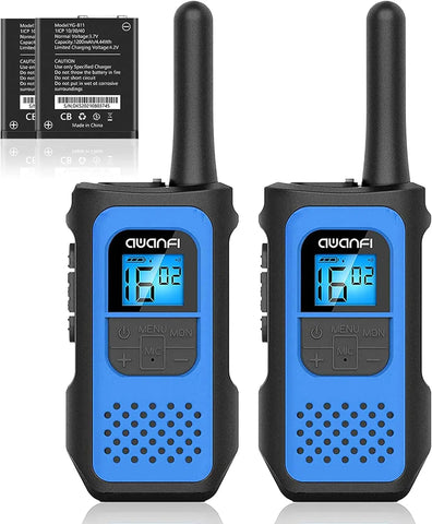 AWANFI Rechargeable Walkie Talkies (2/3/4-Pack) – Long Range 2-Way Radios with 16 Channels, VOX, USB-C Charging – Ideal for Kids & Adults, Outdoor Camping & Hiking
