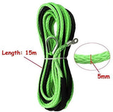 15M Synthetic Winch Rope – 10,000LBS Recovery Cable (5mm) for 4WD, ATV, SUV, Truck, Boat