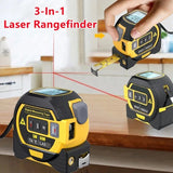 3-in-1 Digital Laser Rangefinder with 5M Tape Measure & LCD Display – 40m/60m Distance Measuring Tool