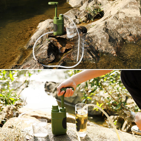 Portable Outdoor Water Filter Pump – Emergency Camping & Survival Water Purifier (5000L Capacity)