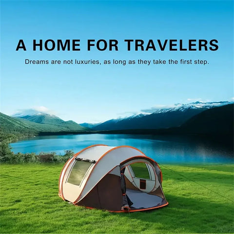 Quick-Open Pop-Up Tent for 5–8 People – Waterproof Hand-Throw Camping & Boat Tent (4-Season, Double Layer)