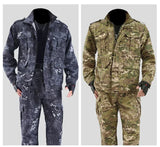 Men’s Wear-Resistant Outdoor Workwear Set – Black Python Pattern | Durable Polyester Tracksuit