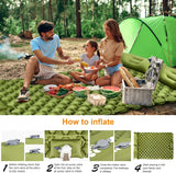 Double Camping Air Mattress with Built-In Pillows – Ultralight Inflatable Sleeping Pad for 2 – Waterproof, Compact & Durable