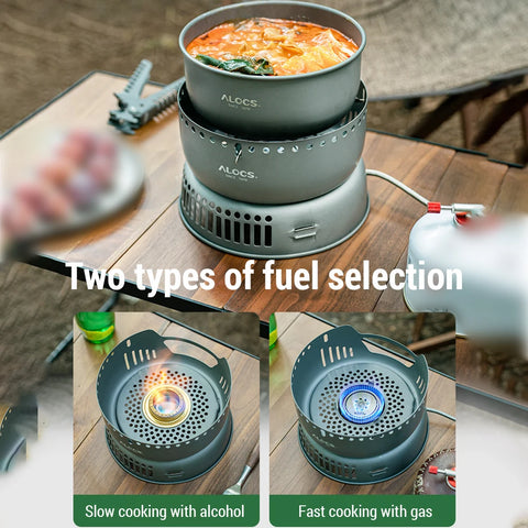 Camping Cookware Portable Stove Outdoor Cooking Set – Complete Kit for Backpacking, Hiking, Picnic & BBQ