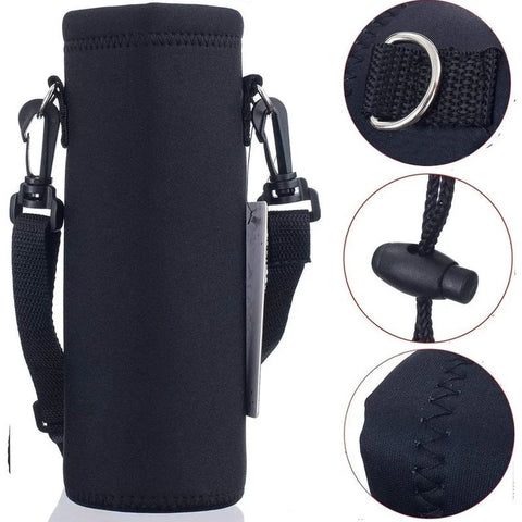 Neoprene Water Bottle Carrier with Strap – Insulated Sleeve for 610ml–1500ml Bottles (Black or Camouflage)