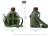 Military-Grade Aluminum Water Bottle with Shoulder Strap – 2L/3L Canteen & Cooking Cup for Hiking & Outdoor Survival