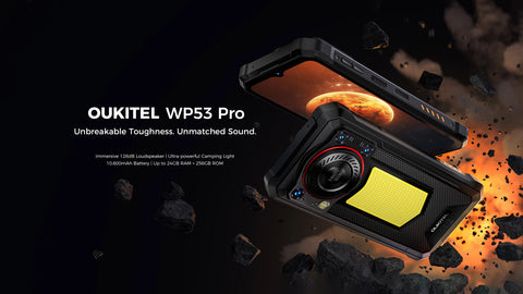 OUKITEL WP53 PRO Rugged Smartphone – 24GB+256GB, 11000mAh Battery, 6.52" HD Display, 50MP Camera, Android 15, NFC