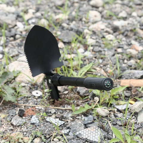 Multifunction Folding Tactical Shovel – Survival & Camping Tool Kit with Canvas Bag
