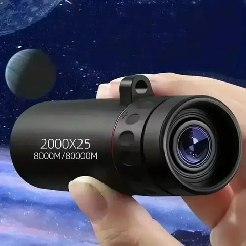 2000x25 HD Monocular Telescope with Phone Holder – Portable, Waterproof, and High-Powered for Hunting, Camping & Birdwatching