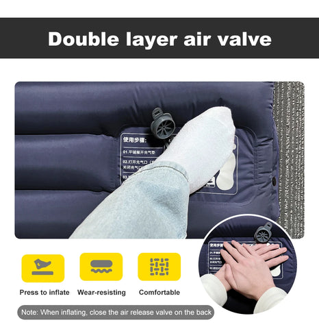 Ultralight Self-Inflating Camping Mattress with Built-In Foot Pump – 10cm Thick TPU Nylon Sleeping Pad for Hiking, Travel & Fishing