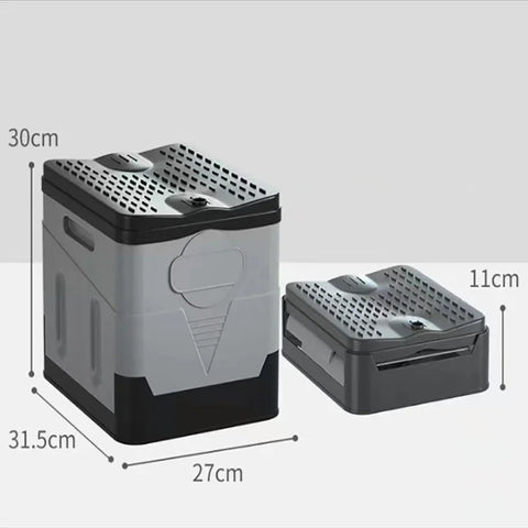 Portable Folding Travel Toilet – Anti-Odor Emergency Potty for Car, Camping, and Outdoor Use (Black/Grey)