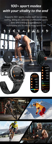 LIGE 2025 KT85 Outdoor Smartwatch – 1.43" AMOLED Display, Long Battery Life, Fitness & Health Tracker for Men