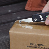 ROXON S504G Mini Folding Multi-Tool Knife with Scissors – Interchangeable, Locking Blade for Outdoor & Camping