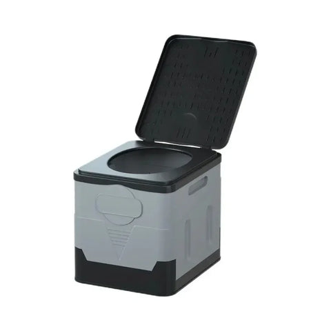 Portable Folding Travel Toilet – Anti-Odor Emergency Potty for Car, Camping, and Outdoor Use (Black/Grey)