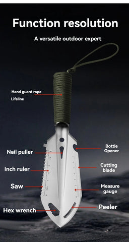 6-in-1 Military Folding Shovel with Pickaxe – Compact, Multi-Tool Survival Spade with Carry Case