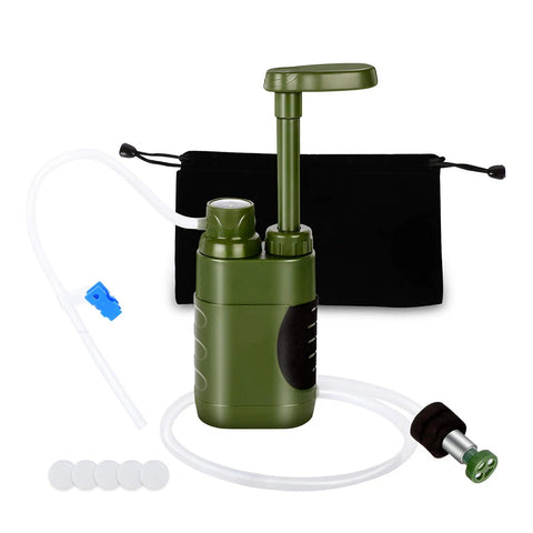 Portable Outdoor Water Filter Pump – Emergency Camping & Survival Water Purifier (5000L Capacity)