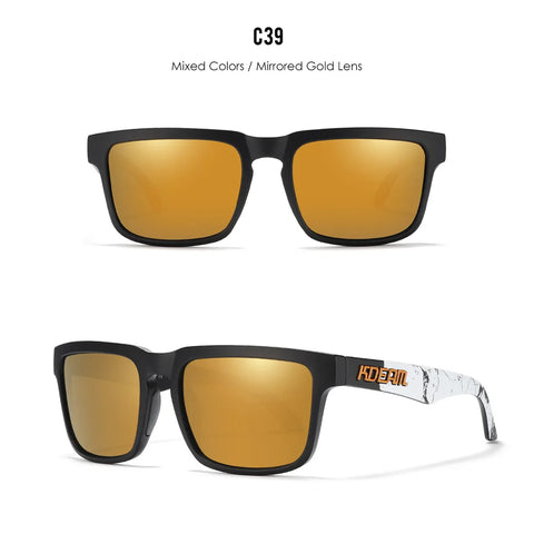KDEAM Polarized Sunglasses – Unisex Square Frame UV400 Outdoor Eyewear (Red Mirror Lens, Model KD332)