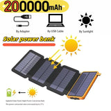 Xiaomi 200,000mAh Solar Power Bank with Folding Solar Panels – Portable Quick-Charge Power for Outdoor Camping & Survival