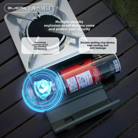 BUERK Camping Infrared Stove – Portable Windproof Outdoor Furnace with Carry Box