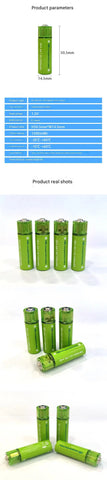 USB Rechargeable AA Lithium Batteries (4-Pack) – 1.5V 1500mWh Fast-Charge, Long-Lasting with Storage Case