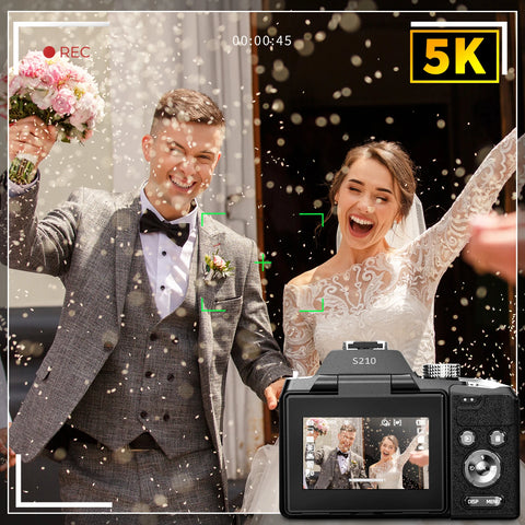 NBD 64MP Digital Camera – 16X Optical Zoom, 5K Video, WiFi & App Control, 180° Flip Screen