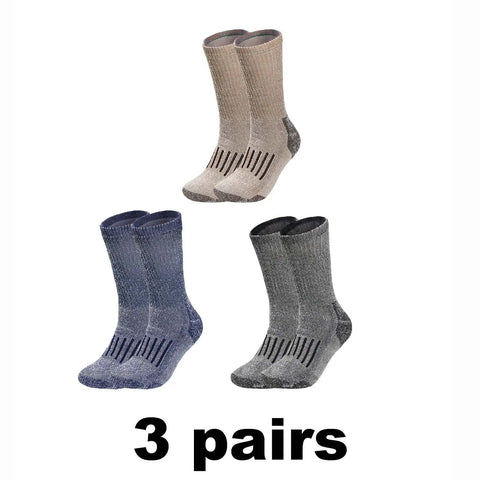 Men’s Merino Wool Thermal Socks – Thickened Winter Hiking & Mountaineering Socks | Breathable, Cushioned, Odor-Resistant