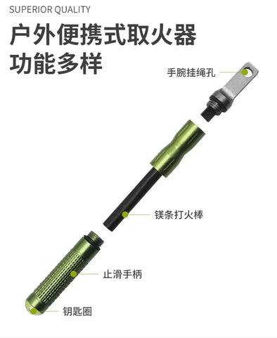 Waterproof Outdoor Survival Lighter – Portable Metal Fire Starter for Camping & Adventure