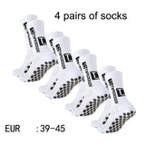 4 Pairs Mid-Tube Non-Slip Football Socks – Breathable & Durable Sports Training Socks (Unisex)