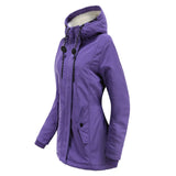 Women's Warm Hooded Parka – Thick Plush Mid-Length Winter Coat (S–5XL)