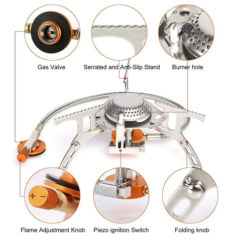 Camping Gas Stove – Portable Folding Outdoor Backpacking Stove (3500W)