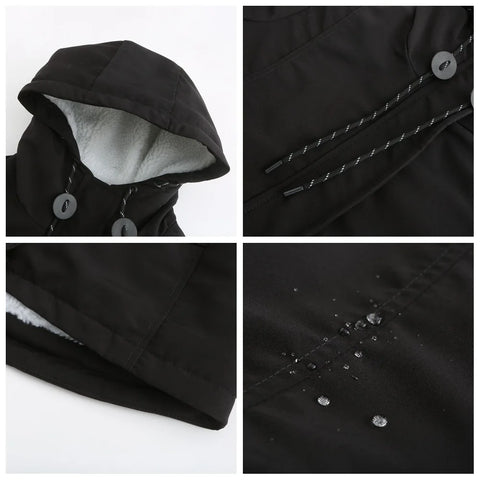 Women's Warm Hooded Parka – Thick Plush Mid-Length Winter Coat (S–5XL)