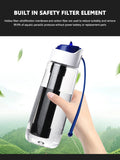 750ml Portable Water Filter Bottle – Outdoor Survival Straw Cup with 0.01 Micron Filtration | Emergency Purifier for Camping & Hiking
