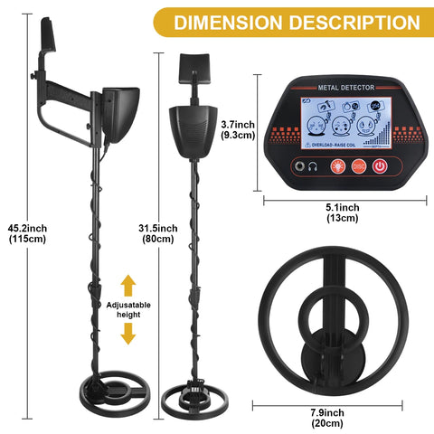 MD4070 Waterproof Underground Metal Detector – High Sensitivity Coin, Jewelry & Gold Finder for Adults & Kids