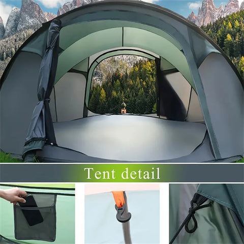 Quick-Open Pop-Up Tent for 5–8 People – Waterproof Hand-Throw Camping & Boat Tent (4-Season, Double Layer)