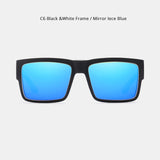 KDEAM All-Black Polarized Sunglasses – Unisex Square Frame | UV400 Protection for Fishing, Driving & Outdoor Adventure