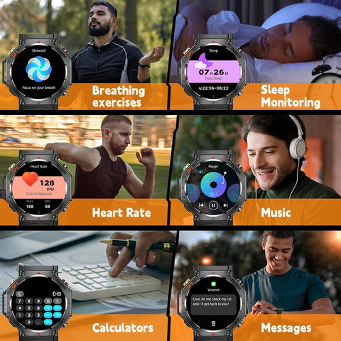 LIGE 2025 GPS Smartwatch for Men – Outdoor Sport Watch with AI Assistant, Compass, Altimeter, Barometer, and 3ATM Waterproof Protection