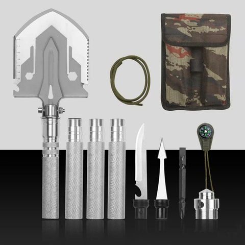 Multifunctional Folding Military Shovel – Survival Tool Set for Camping, Hiking & Outdoor Use