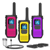 AWANFI Rechargeable Walkie Talkies (2/3/4-Pack) – Long Range 2-Way Radios with 16 Channels, VOX, USB-C Charging – Ideal for Kids & Adults, Outdoor Camping & Hiking