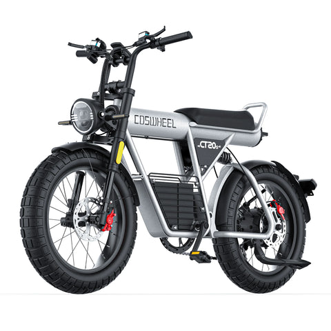 Coswheel CT20S 2000W Electric Dirt Bike – 60V 27.5Ah Fat Tire Ebike for Adults (20" Off-Road Tires, 161km Range)