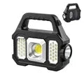 Solar Rechargeable Flashlight – Zoomable Waterproof COB LED Torch & Portable Lantern
