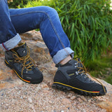 Men’s Waterproof Hiking Shoes – Outdoor Mountain Climbing Sneakers with Height Boost