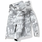 Men’s Hooded Waterproof Hiking Jacket – Windproof Outdoor Bomber with Detachable Hood