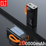 ONEPLUS 200,000mAh Solar Power Bank – Built-in Cables, LED Light, Fast Charging, High-Capacity External Battery